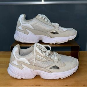 Adidas Falcon Beige and White Sneakers